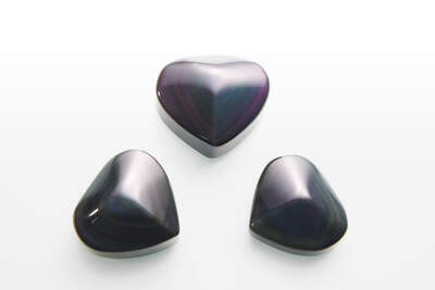 Obsidian Rainbow Heart