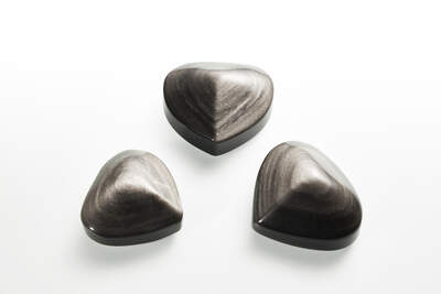 Obsidian Silver Heart
