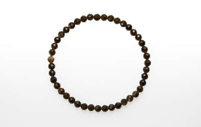 Obsidian Gold Bead Faceted