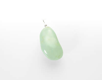 Prehnite tumbled pendant