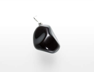 Obsidian Black Tumbled Pendant