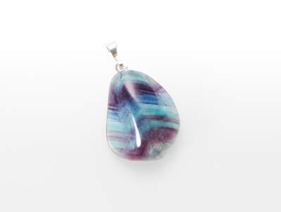 Fluorite Rainbow Tumbled Pendant