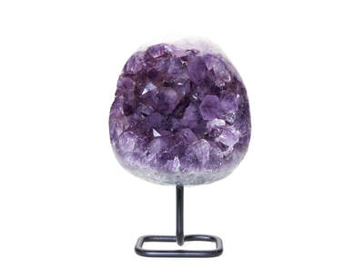 Ametyst drúza na kov. podstavci