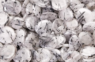 Rock Crystal with Tourmaline AA