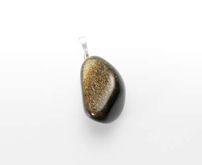 Obsidian Gold Tumbled Pendant