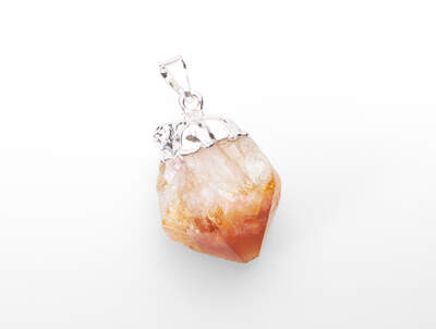 Citrine Metal Plated Pendant
