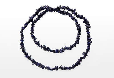 Goldstone Blue Chips Necklace Long