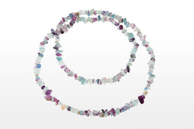 Fluorite Rainbow Chips Necklace Long