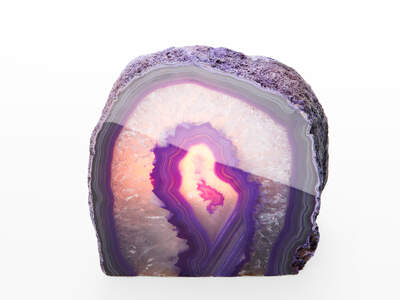 Agate Cut Candle Holder Purple