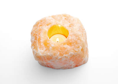 Kalcit oranžový svícen