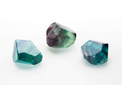 Fluorite Rainbow Cut Shapes