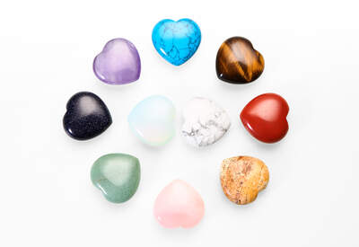 Heart Palm Stone 30 mm MIX