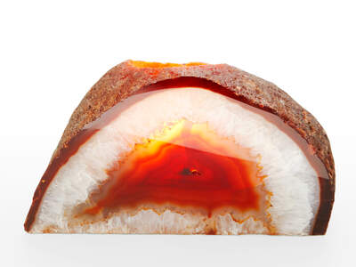 Achát nábrus svícen červený