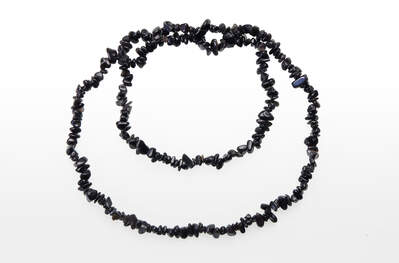 Obsidian Black Chips Necklace Long
