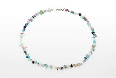 Fluorite Rainbow Chips Necklace