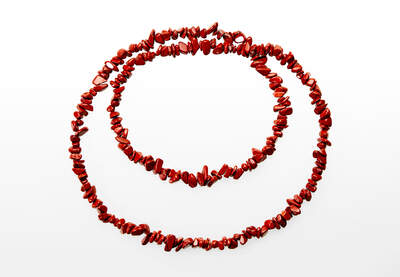 Jasper Red Chips Necklace Long