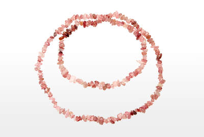 Strawberry Quartz Chips Necklace Long