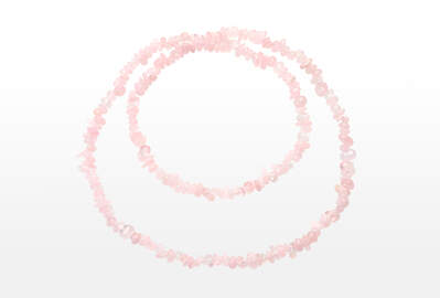 Rose Quartz Chips Necklace Long