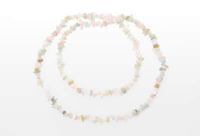 Morganite Chips Necklace Long