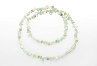 Serpentine/ China Jade Chips Necklace Long