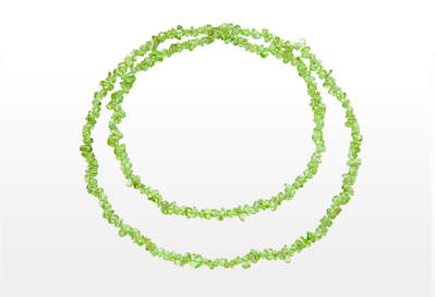Peridot Chips Necklace Long
