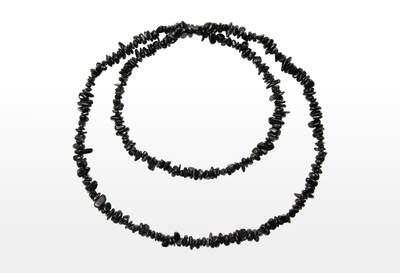Tourmaline Black Chips Necklace Long