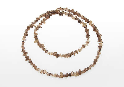 Smoky Quartz Chips Necklace Long