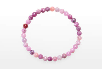 Ruby Pink Bead Faceted