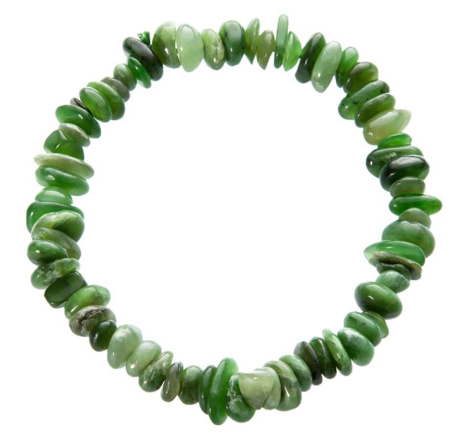 Gemstone Chip Bracelet AA Nephrite Jade