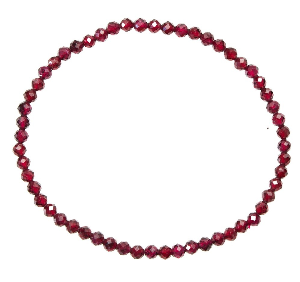Faceted Bracelet Garnet 3mm
